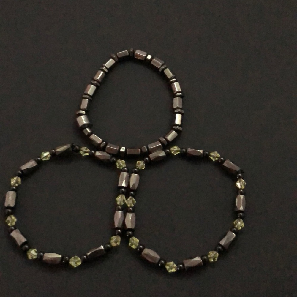 Magnetic Hematite bracelet set of three
